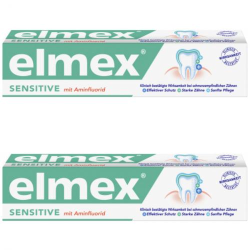 2 x Elmex Zahncreme Sensitive 75ml Tube