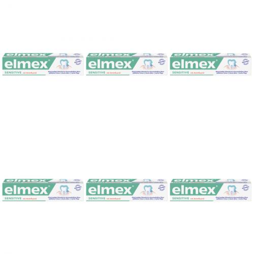 6 x Elmex Zahncreme Sensitive 75ml Tube