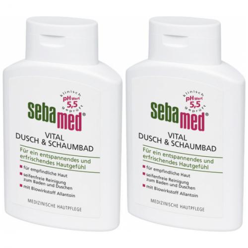 2 x Sebamed Vital Dusch + Schaumbad Flasche 200 ml