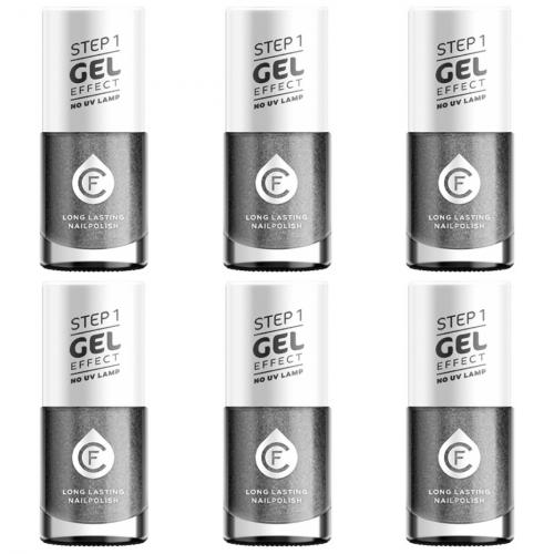 6 x CF Gel Effekt Nagellack 11ml - Farbe: 610 silber