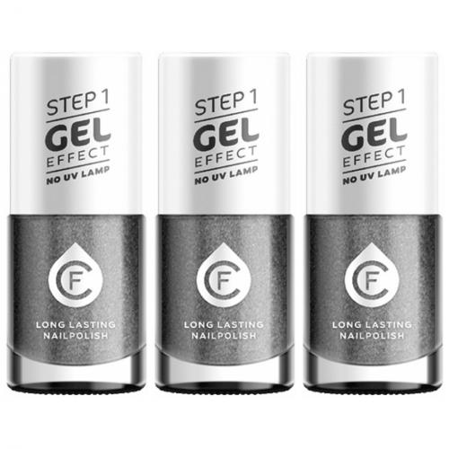 3 x CF Gel Effekt Nagellack 11ml - Farbe: 610 silber