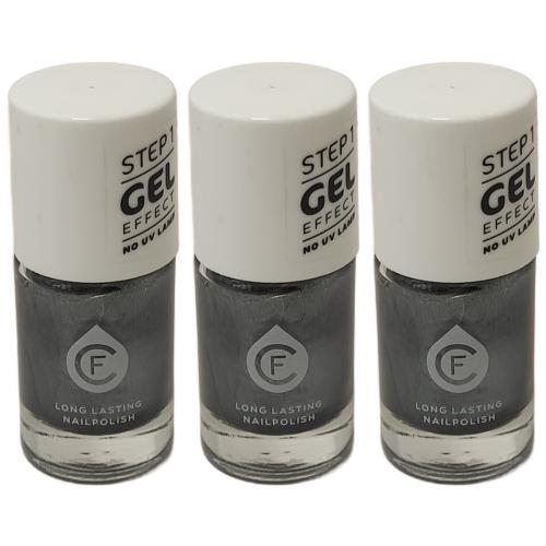 3 x CF Gel Effekt Nagellack 11ml - Farbe: 610 silber