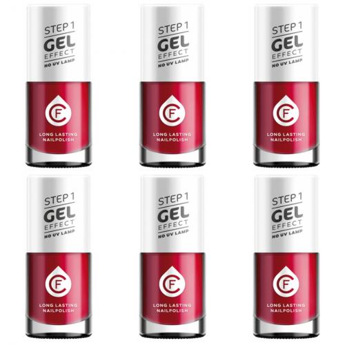 6 x CF Gel Effekt Nagellack 11ml - Farbe: 217 rot