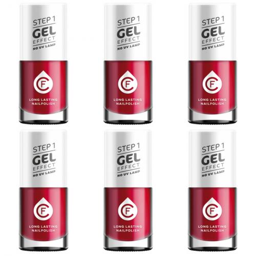 6 x CF Gel Effekt Nagellack 11ml - Farbe: 217 rot