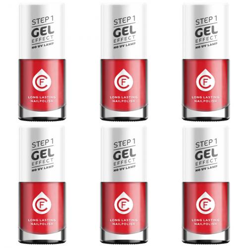 6 x CF Gel Effekt Nagellack 11ml - Farbe: 244 rot
