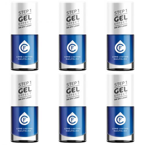 6 x CF Gel Effekt Nagellack 11ml - Farbe: 408 blau