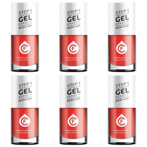 6 x CF Gel Effekt Nagellack 11ml - Farbe: 243 orange