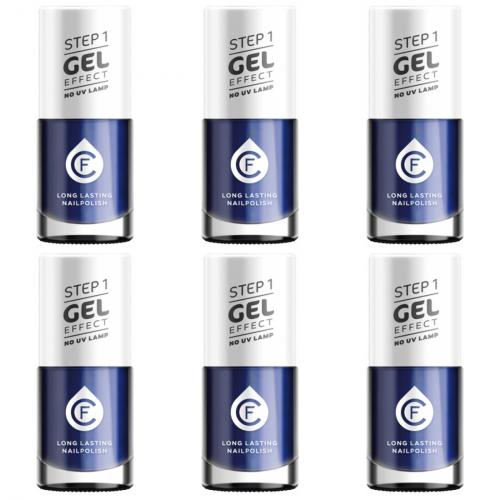 6 x CF Gel Effekt Nagellack 11ml - Farbe: 406 navy/lila