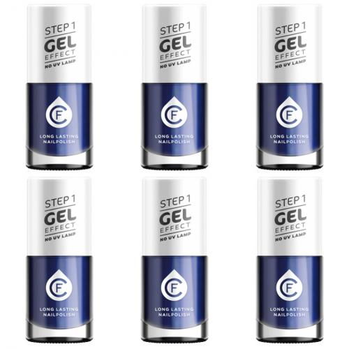 6 x CF Gel Effekt Nagellack 11ml - Farbe: 406 navy/lila
