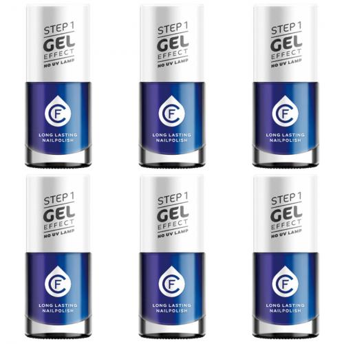 6 x CF Gel Effekt Nagellack 11ml - Farbe: 414 blau