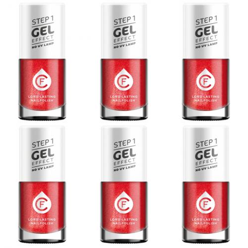 6 x CF Gel Effekt Nagellack 11ml - Farbe: 207 rot