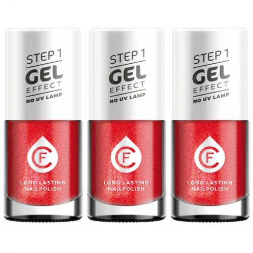 3 x CF Gel Effekt Nagellack 11ml - Farbe: 207 rot