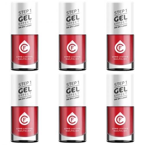 6 x CF Gel Effekt Nagellack 11ml - Farbe: 234 rot