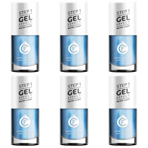 6 x CF Gel Effekt Nagellack 11ml - Farbe: 409 hellblau