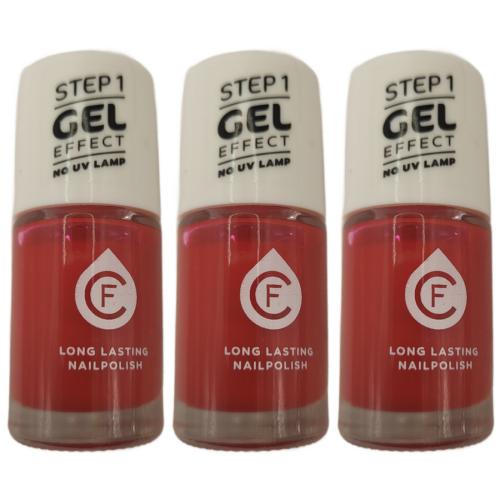 3 x CF Gel Effekt Nagellack 11ml - Farbe: 211 rot
