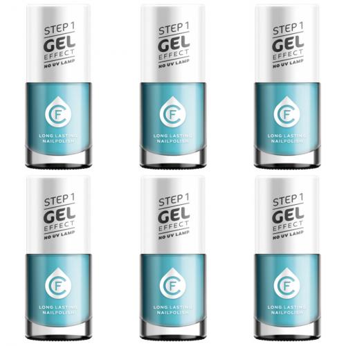 6 x CF Gel Effekt Nagellack 11ml - Farbe: 400 hellblau