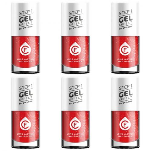 6 x CF Gel Effekt Nagellack 11ml - Farbe: 212 rot