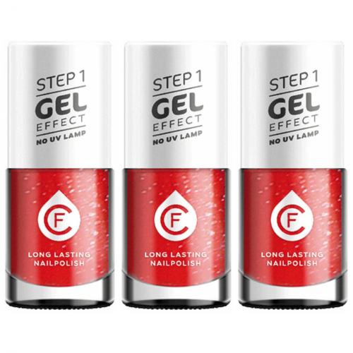 3 x CF Gel Effekt Nagellack 11ml - Farbe: 212 rot