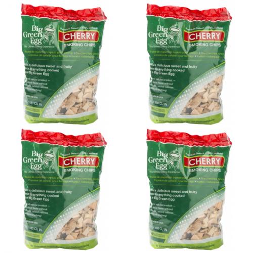 4 x Big Green Egg Kirsche Cherry Holzchips Rucherchips 2,9 Liter