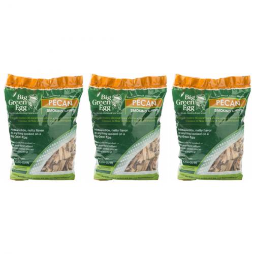 3 x Big Green Egg Pekannuss Pecan Holzchips Rucherchips 2,9 Liter