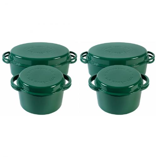 2 x Big Green Egg Dutch Oven Grn oval