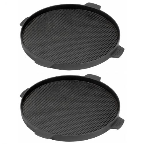 2 x Big Green Egg Grillplatte aus Gusseisen  35 cm Large, XLarge, 2XL