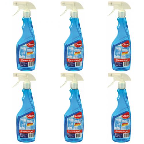 6 x Glasreiniger Clean 500ml in Sprhflasche