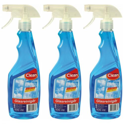 3 x Glasreiniger Clean 500ml in Sprhflasche