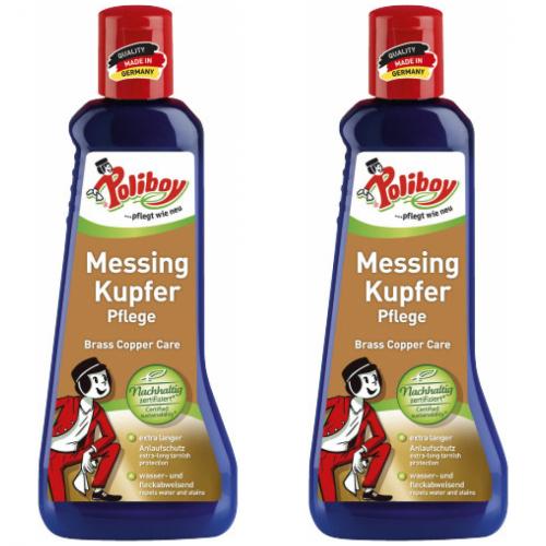 2 x Poliboy Messing-Kupfer Pflege 200 ml Flasche