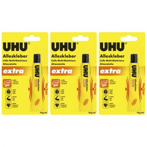 3 x Uhu Alleskleber Extra 18g