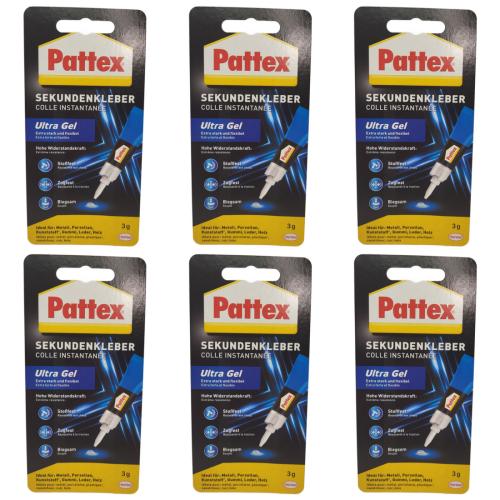 6 x Pattex Sekundenkleber ULTRA Gel 3g