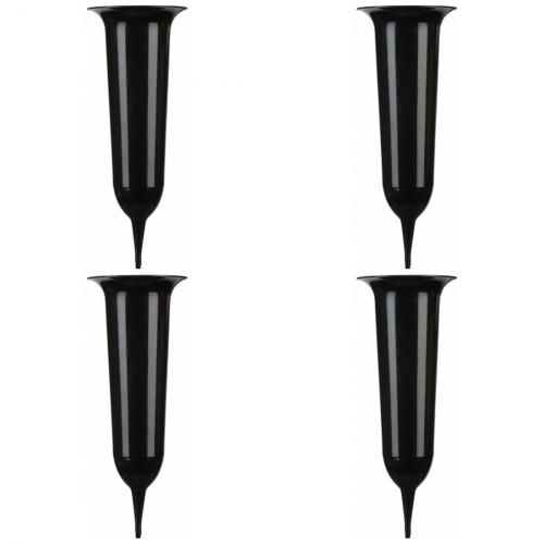 4 x Grabvase 23cm schwarz