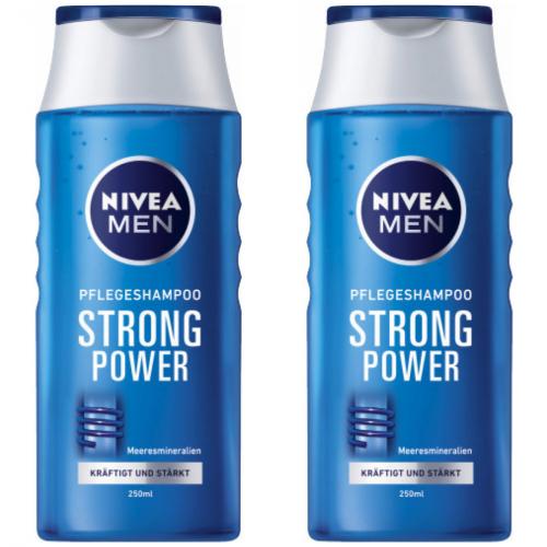 2 x Nivea Men  Pflegeshampoo Strong Power 250ml Flasche