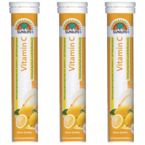 3 x Sunlife Vitamin C Brausetabletten 20er