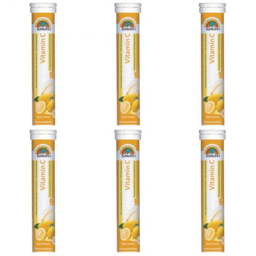 6 x Sunlife Vitamin C Brausetabletten 20er