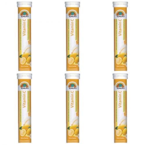 6 x Sunlife Vitamin C Brausetabletten 20er