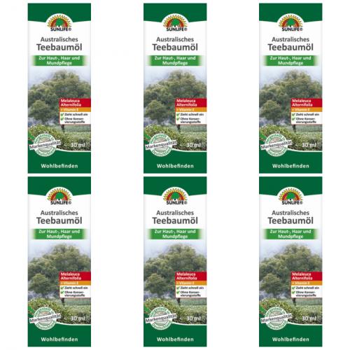 6 x Sunlife Teebauml 30ml Flasche