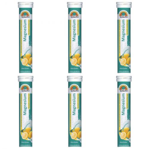 6 x Sunlife Magnesium Brausetabletten 20er