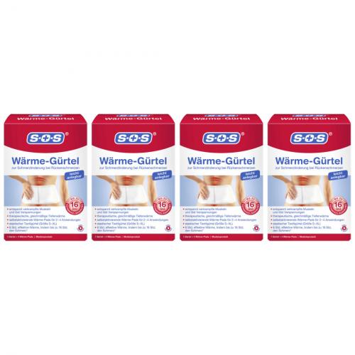 4 x SOS Wrmegrtel 1 Grtel + 4 Wrme Pads