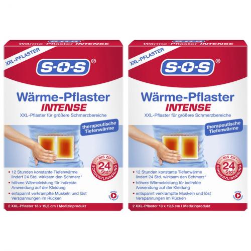 2 x SOS Wrme-Pflaster Intense 2 XXL Pflaster
