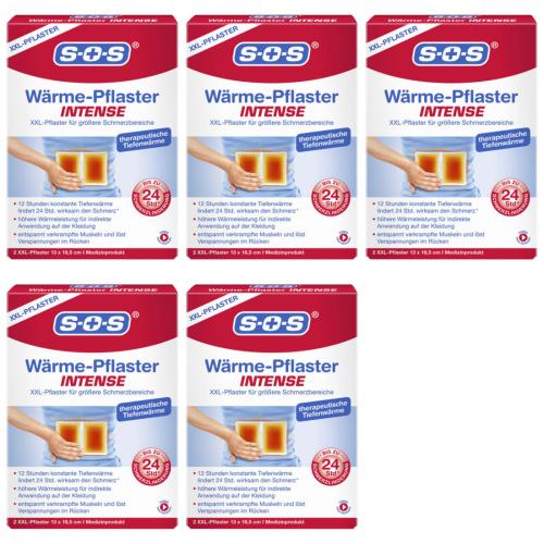 5 x SOS Wrme-Pflaster Intense 2 XXL Pflaster