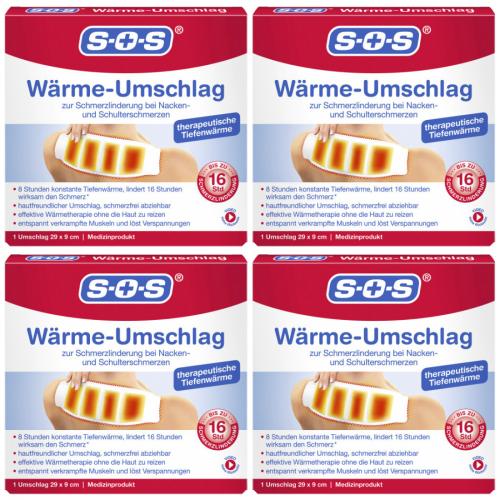 4 x SOS Wrme-Umschlag