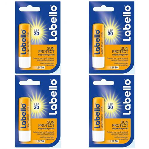 4 x Labello Lippenpflege Sun LSF 30 4,8g