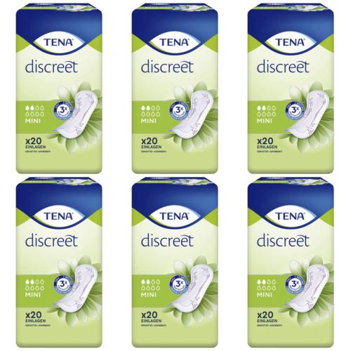 6 x Tena Slipeinlagen Discreme Mini Hygieneeinlagen 20 Stck