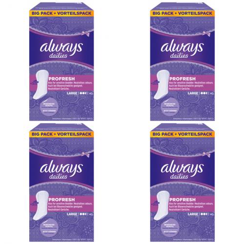 4 x Always Slipeinlage Profresh Large 40 Stck