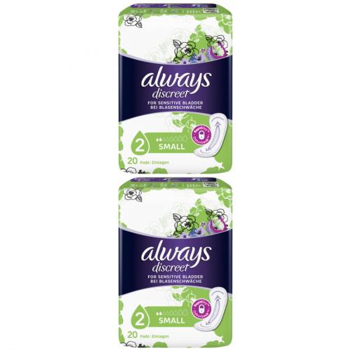 2 x Always Discreet Inkontinenz Small 20er
