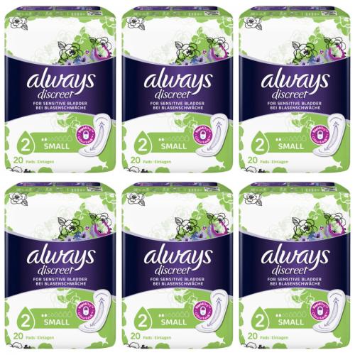6 x Always Discreet Inkontinenz Small 20er