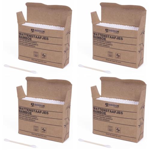 4 x Benson Wattestbchen Bambus 200 Stck
