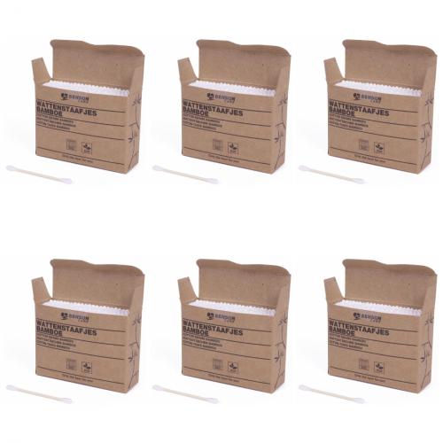 6 x Benson Wattestbchen Bambus 200 Stck