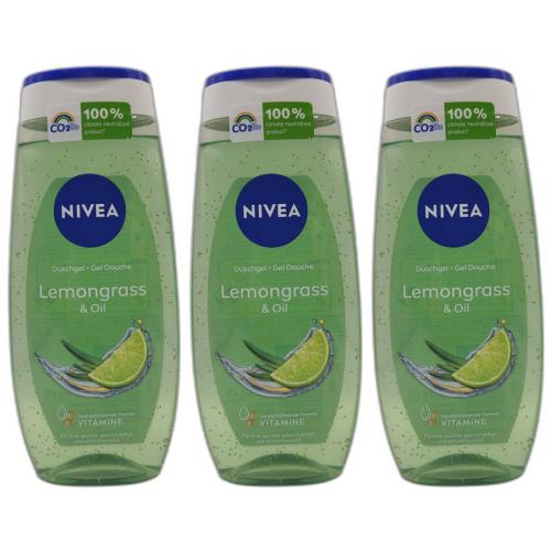 3 x Nivea Dusche Lemongrass & Oil 250ml